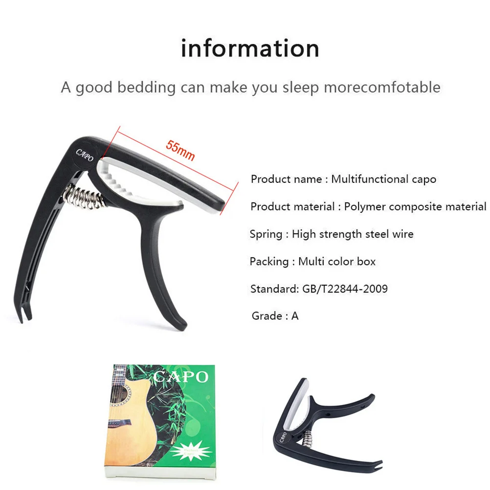 

Guitar Capo String Winder Pick Set Black Guitar Accessories Kit For String Replacement Tuning Tools Instrument Parts