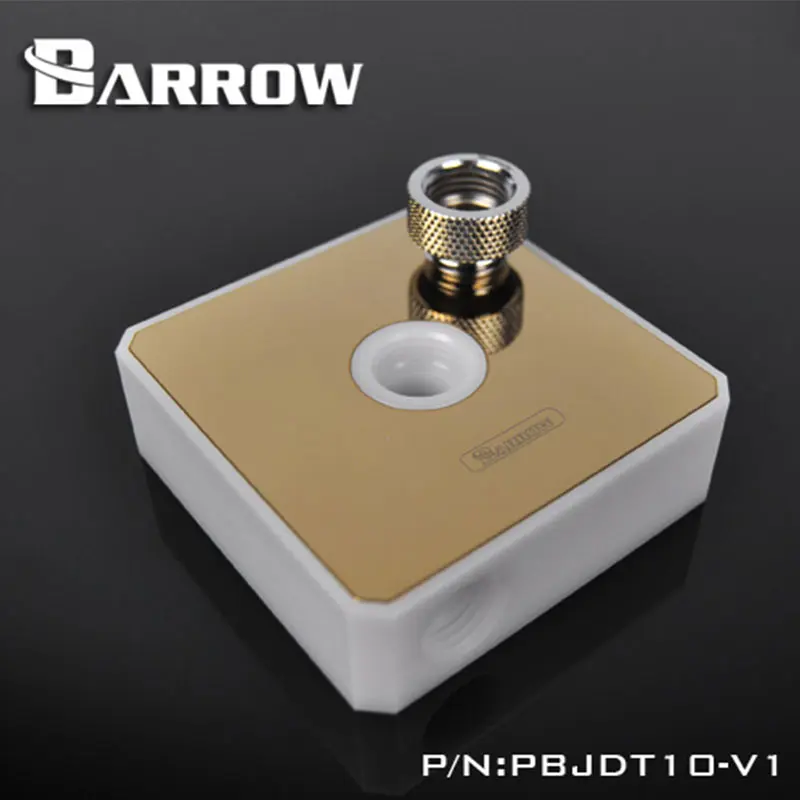 

Barrow PBJDT10-V1, крышка водяного насоса POM для насоса серии DDC, Золотое титановое покрытие с водяным охлаждением компьютера POM