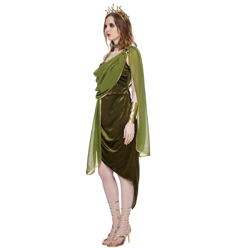 Women Medusa Costume Halloween Female Sexy Ancient Greece Dress Cosplay With Headpiece Carnival Easter Purim Fancy Dress