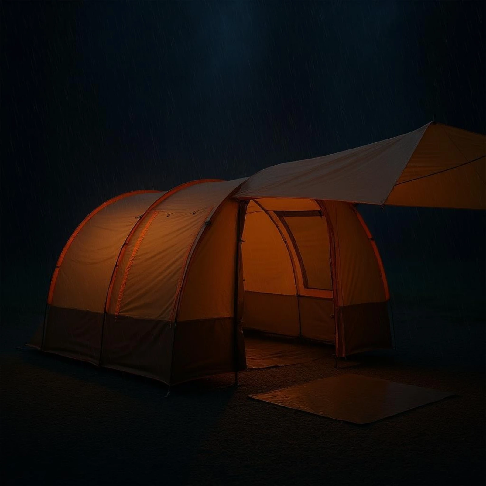 Tunnel Camping Tent Zippered Entrance Tunnel Tent Outdoor Shelter Waterproof Good Ventilation