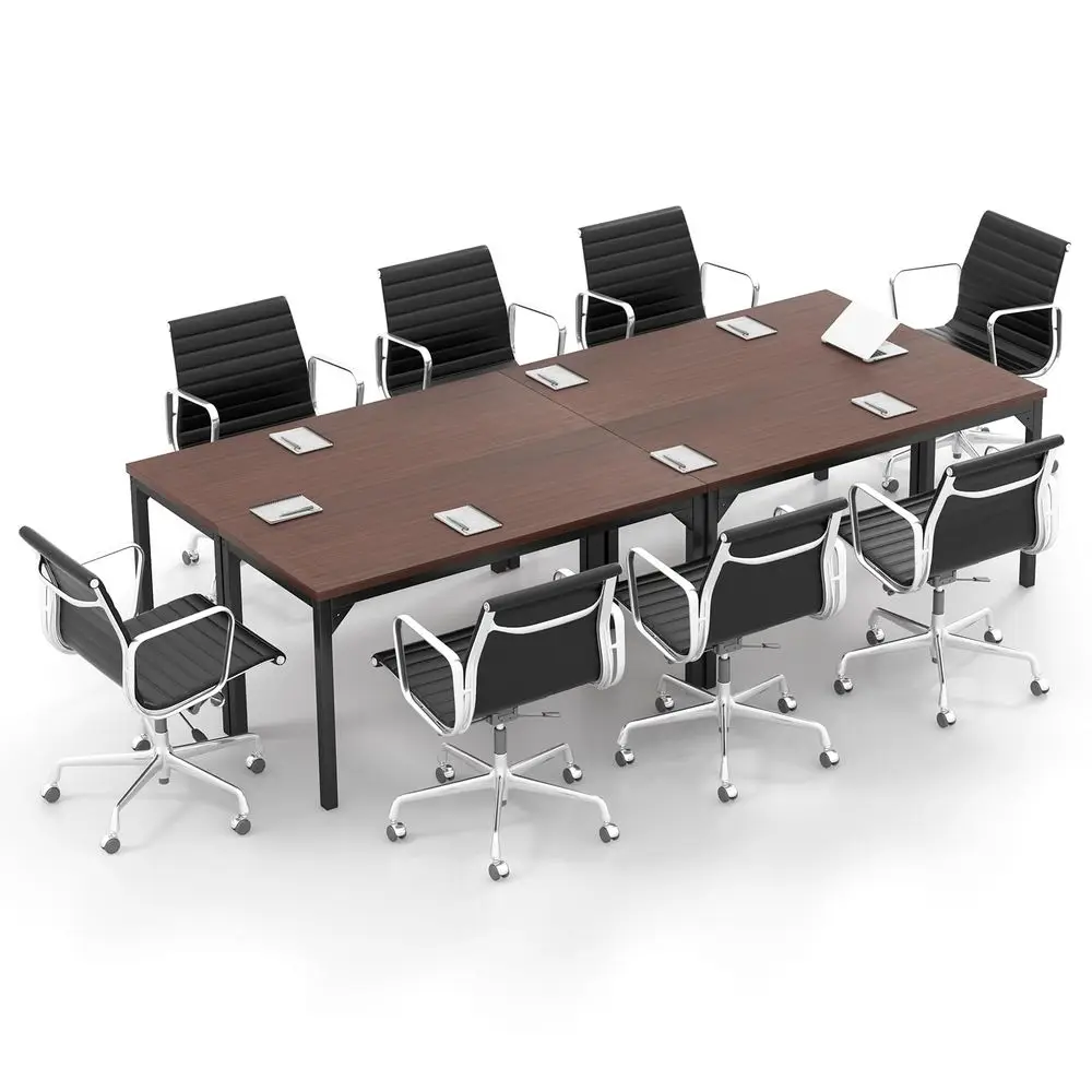 

4.5FT Conference Table Set of 4, 55 x 24 Large Meeting Room Table W Heavy Duty Steel Frame, Modern Computer Desk for Home, Offi