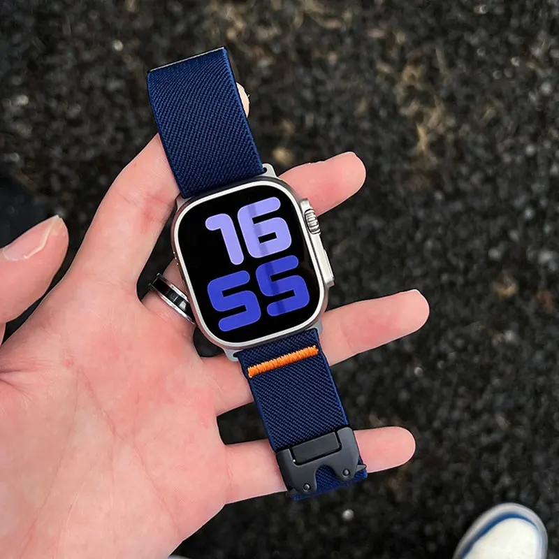 

Band For Apple Watch Ultra 2 49mm Series 10 46mm SE 5 67 44/45mm Nylon Loop Strap For IWatch 10 9 8 38/40/41mm 42mm Sport Correa