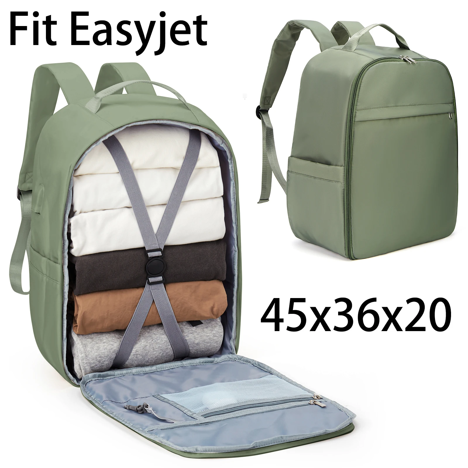 EasyJet Cabin Bag 45x36x20, Travel Backpack for Women, Ryanair Compatible Aeroplane Hand Luggage, Laptop Daypack for Men