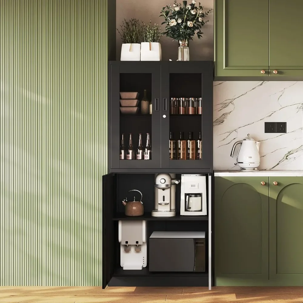 Metal Storage Cabinet with Glass Doors - 71