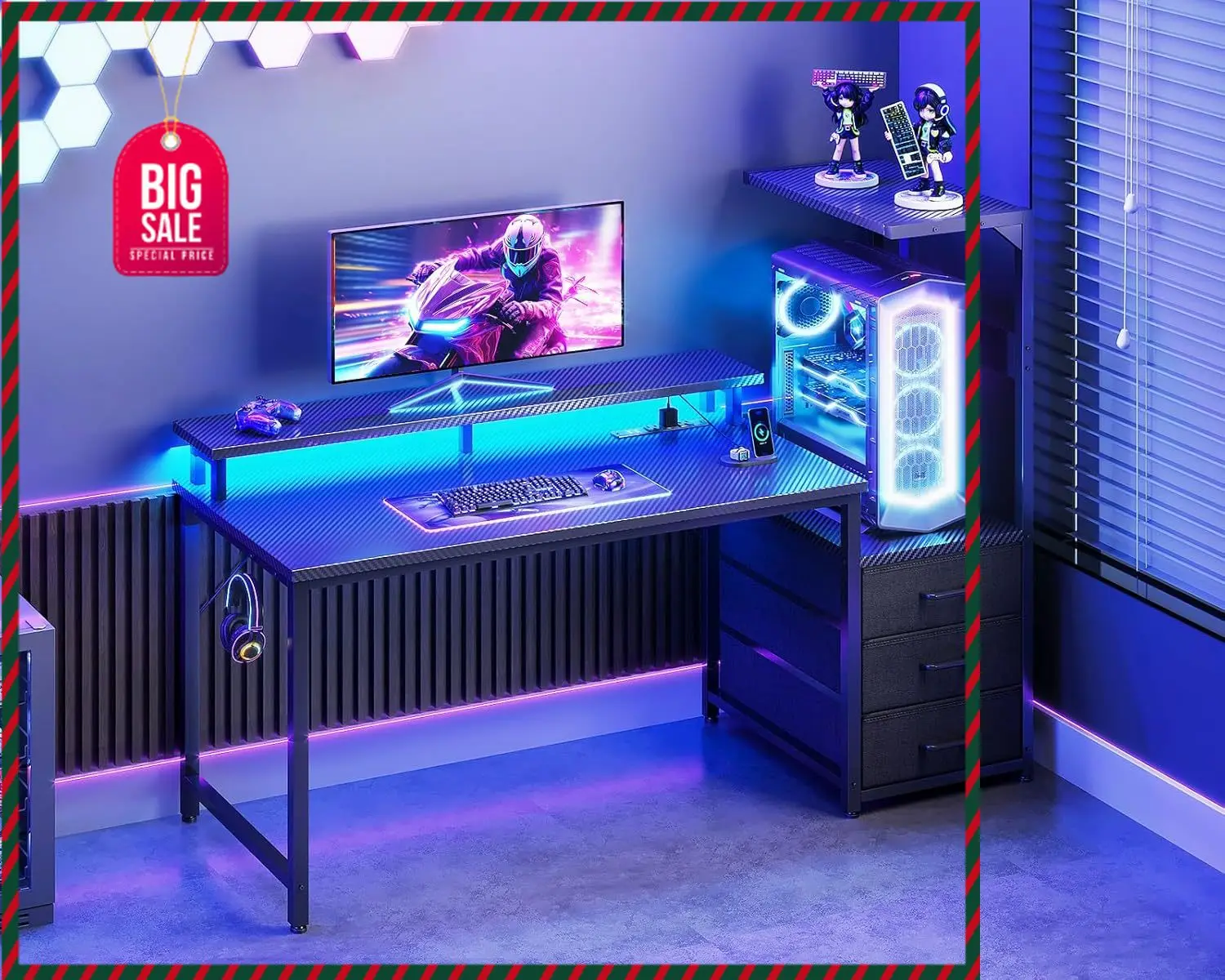 

Activity limited-time priceActivity limited-time priceActivity limited-time price52 Inch Gaming Desk with USB Charging Ports & L