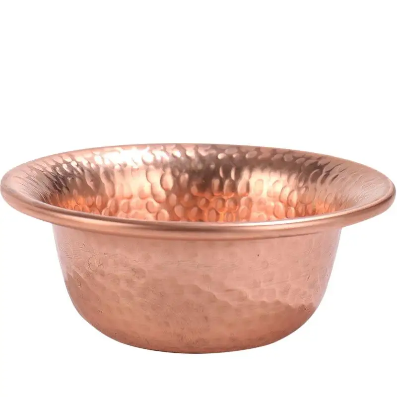 Handcrafted Hammered Red Copper Water Bowl Multi‑Size Altar Offering Bowl Home Decor Ornament