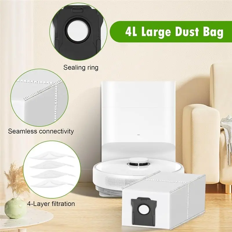 B62B-Replacement Accessories For Dreame D10 Plus Gen 2 Robot Vacuum Main Side Brush Hepa Filter Mop Cloth Dust Bag