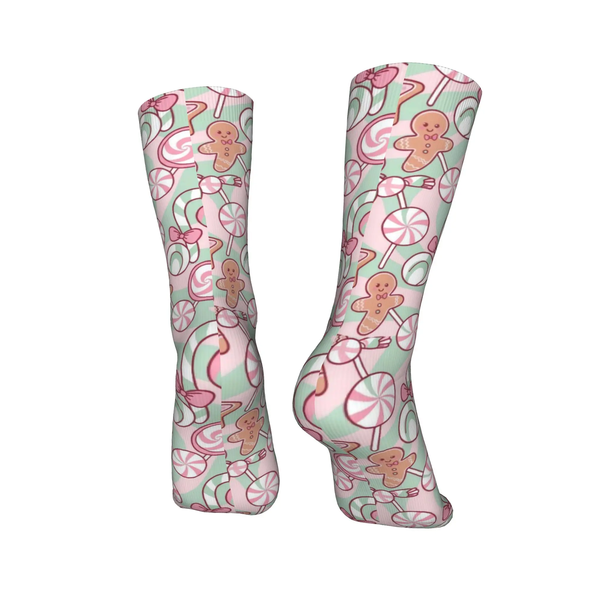 Calzini di pan di zenzero rosa e menta Calze moda Donna Uomo Calzini sportivi da corsa morbidi e traspiranti Calzini antibatterici invernali