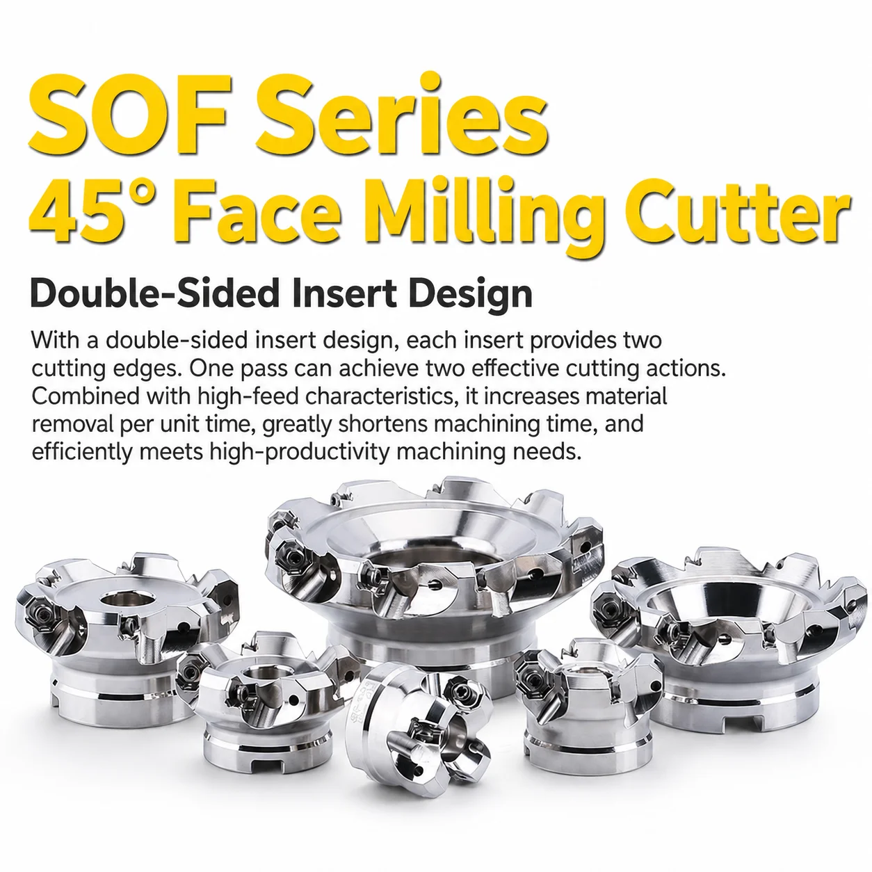 SOF45 F45NM Face Milling Cutter Head 45° 50 63 80mm Roughing Tool for ONMU0505 ONMU0806 Inserts Fast-forward Heavy Cutting Tool