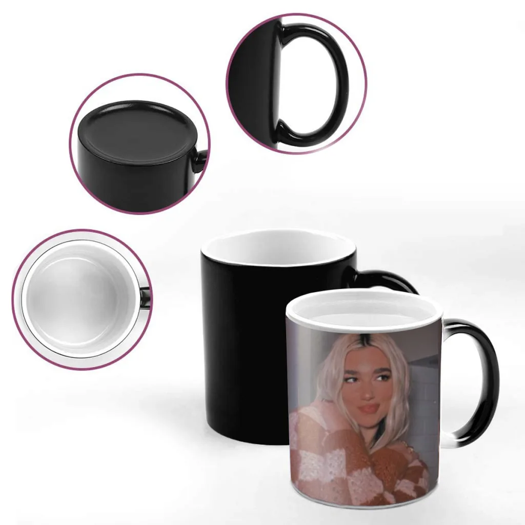 Singer D-Dua Lipas Free shipping Mug Changing Color Ceramic Coffee Mugs Magic Tea Cup Best Gift