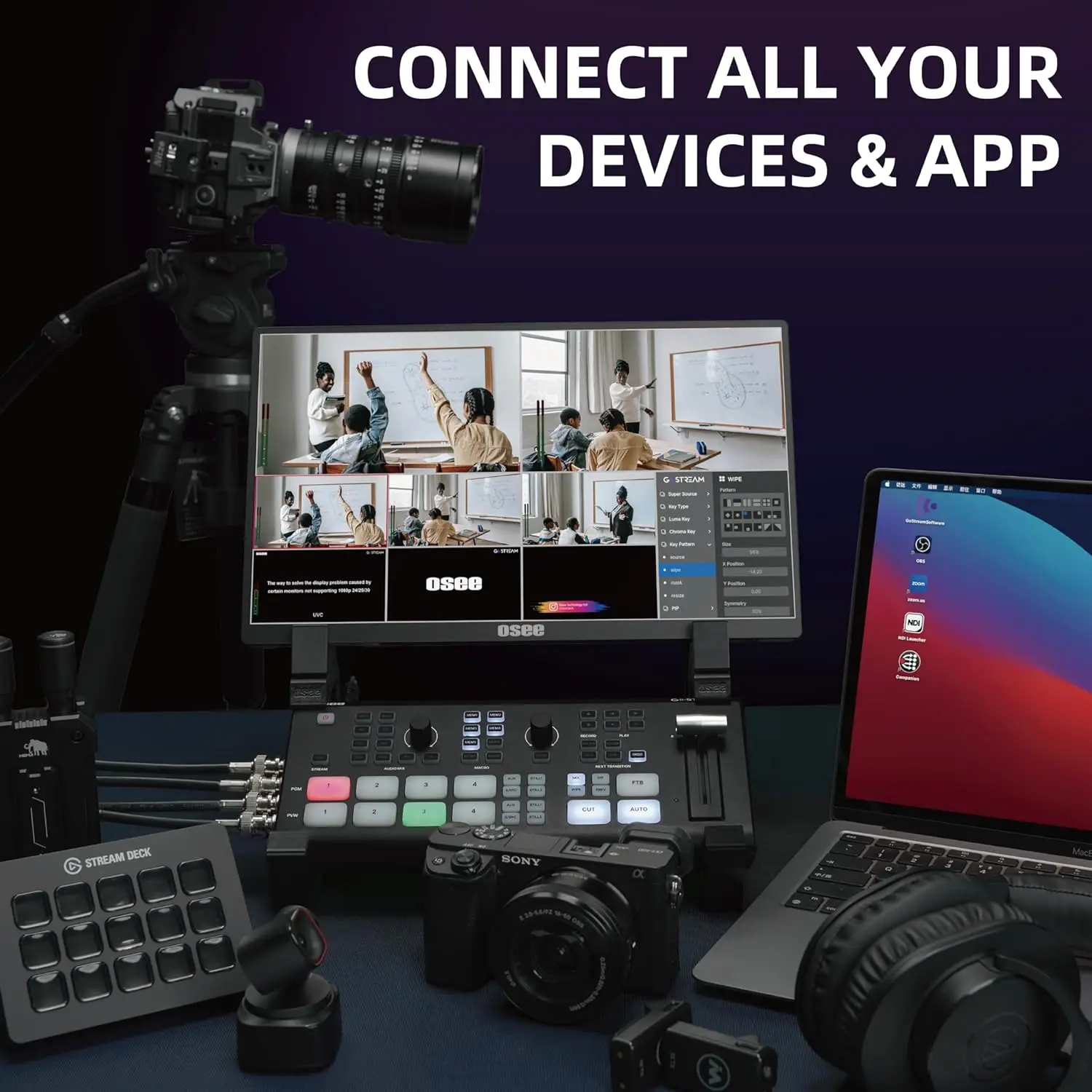 

Switcher With SD Record Osee GoStream Duet Multiple Camera SDI and Live Stream Video Mixer 2026 Premium Products