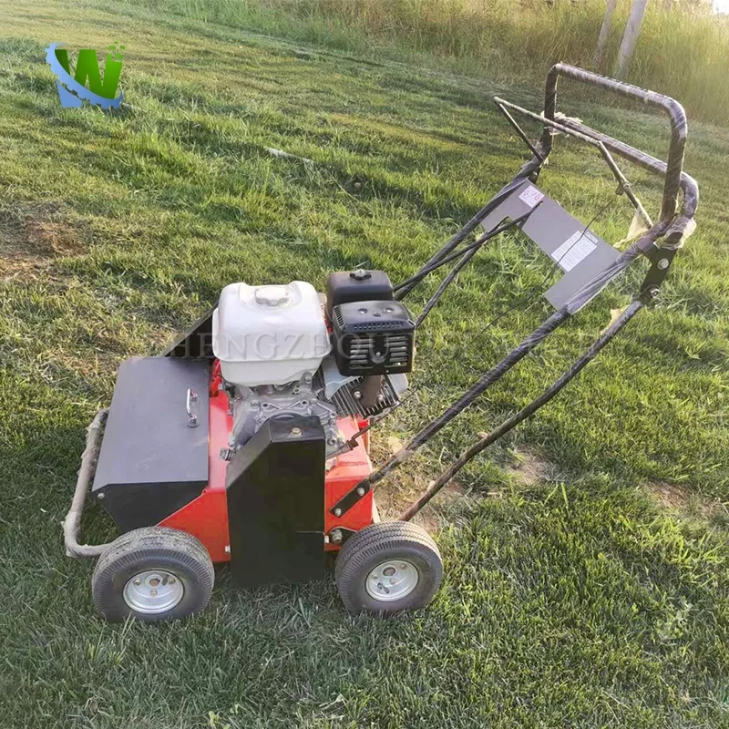 Manual Push Lawn Root Cutting Grass Combing Machine Fertilizing Seeder Turf Comb Machine With Remove Dead Grass
