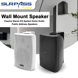 Passive HiFi Stereo PA System Wall Mount Speaker Sound Powerful Bass Home Audio Public Address Speakers 70V/100V/8ohm 20W