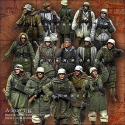 1/35 15 Soldiers in Winter Clothing Miniatures GK Resin Figures Unassembled and Unpainted Diy Model Kit Toys