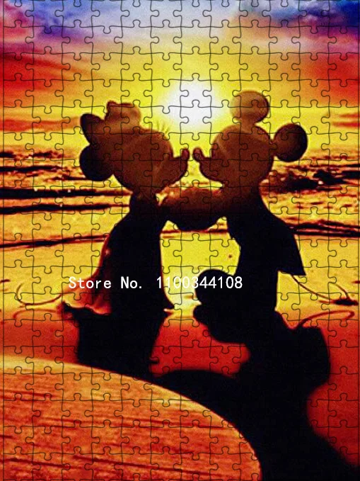 Disney Castle Mickey Mouse Puzzles Kinder frühe Bildung Lernspiel zeug/Stück Cartoon Puzzle Geschenk Kinder