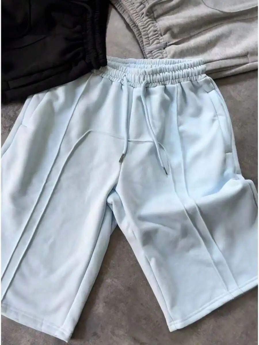 

Mens Elastic Waist Drawstring Shorts Loose Straight Casual Hip Hop Streetwear