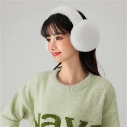 Fashionable Winter Earmuff Foldable Plush Elegant Imitation Mink Fur Ear Muff Trendy Girl'S Cozy Earmuff For Women Free Shipping