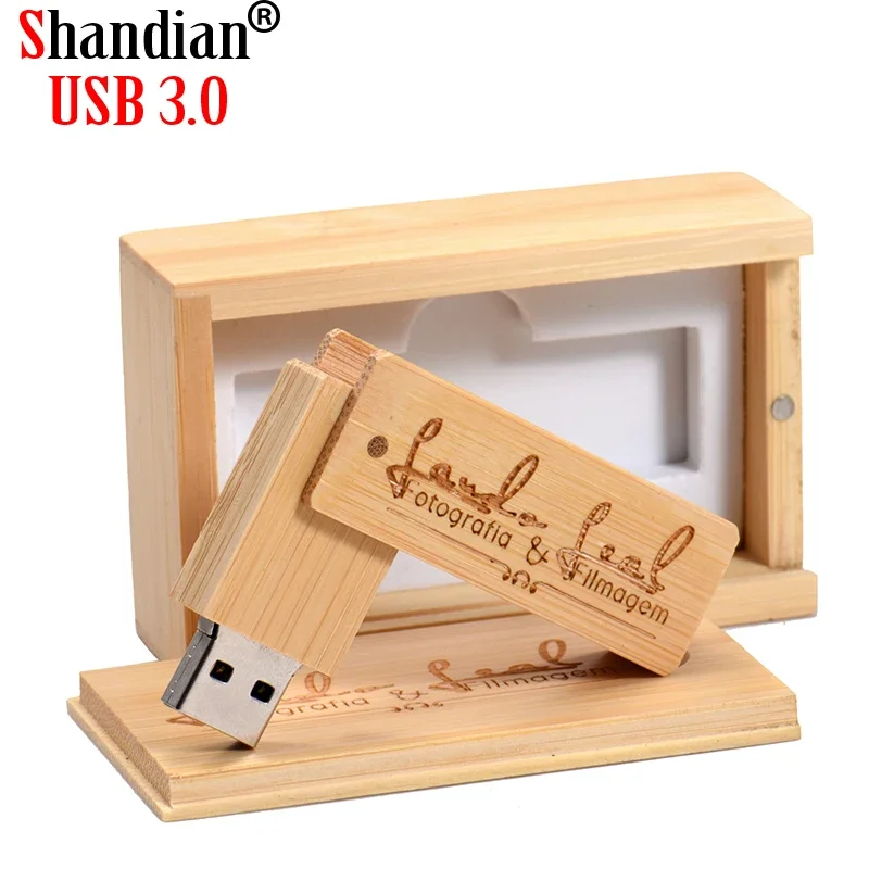 

SHANDIAN 3.0 Wooden Box + USB Flash Drive 128GB Free LOGO Memory Stick 64GB Pen Drives 32GB U Disk 16GB 8GB 4GB Wedding Gifts