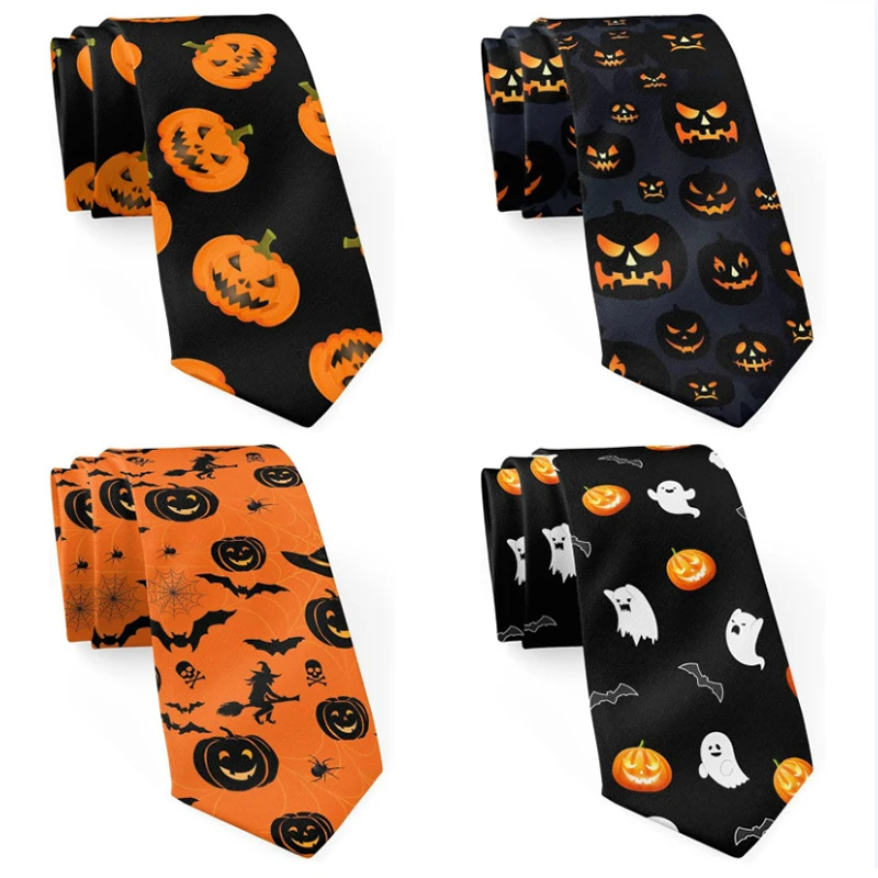 Halloween Dynia Czarny Krawat Rekwizyty Akcesoria Kostiumy Cosplay Dyniowa Głowa Mały Duch Krawat Przebranie Krawaty Akcesoria Modowe