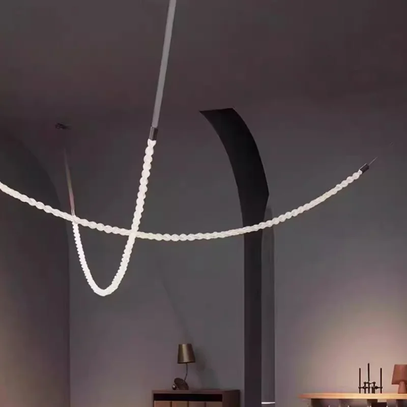 Italian Light Rope Music Note Restaurant Light Art Belt Minimalist Creative Duplex Designer Living Room Pendant Light