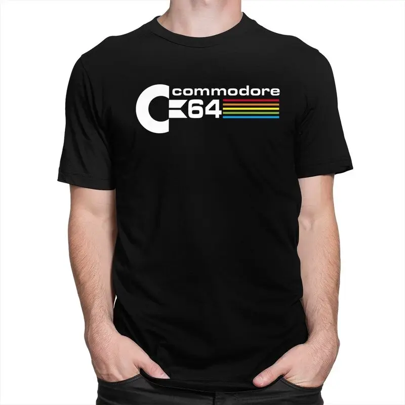 Custom Mens Commodore 64 T Shirt Short Sleeves Cotton Tshirts T-shirt Casual C64 Amiga Computer Tees Loose Fit Clothes