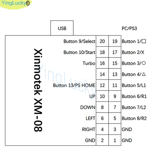 Imagen 2 del producto XINMOTEK XM-10/08 PS3 /PC /Raspberry Pi /Android Placa Micro USB Arcade Zero Delay juego Joystick controlador de botón con Cable
