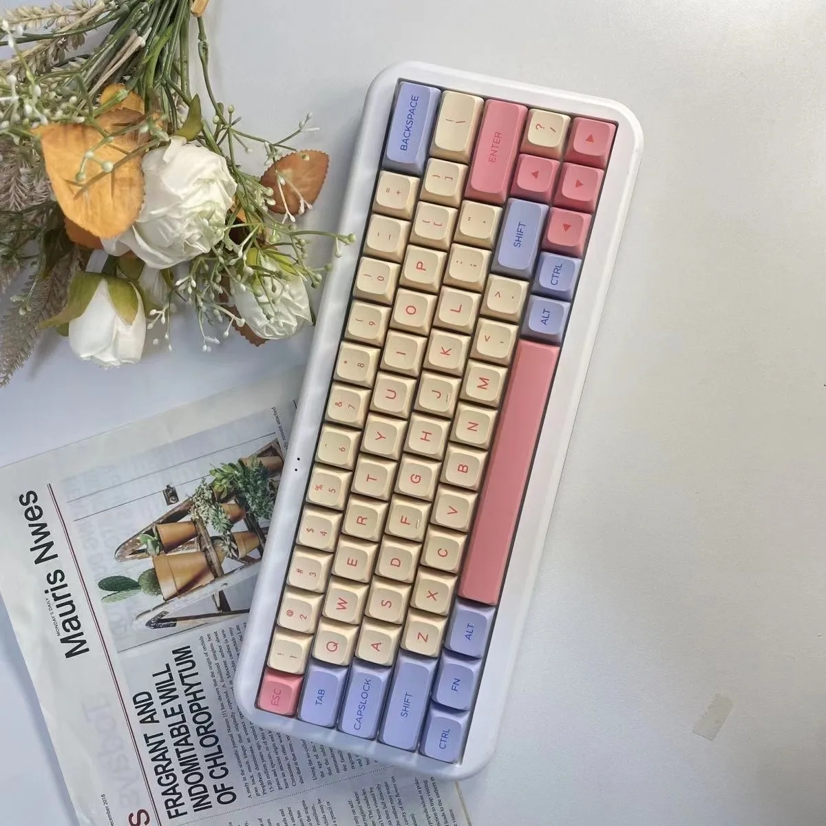

Marshmallow keycaps 132 keys pbt material sublimation process xda height