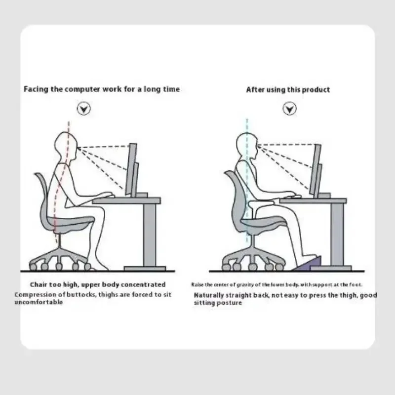 Adjustable Under-Desk Foot Support with Built-In Massage Rollers for Enhanced Home and Office Comfort