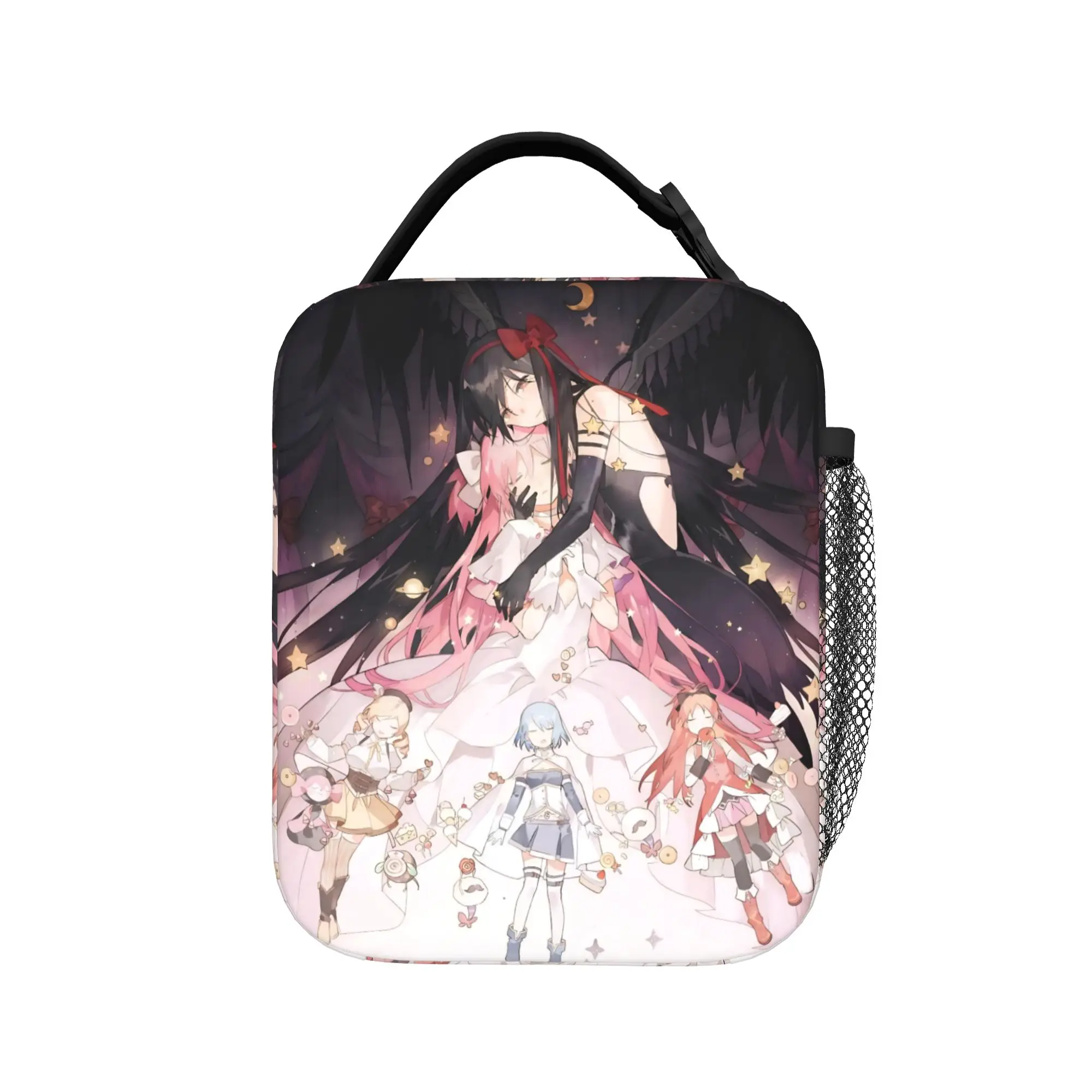 Anime Puella Magi Madoka Magica Insulated Lunch Bag Thermal Bag Reusable,Meal Container Comic Large Tote Lunch Box Food Handbags