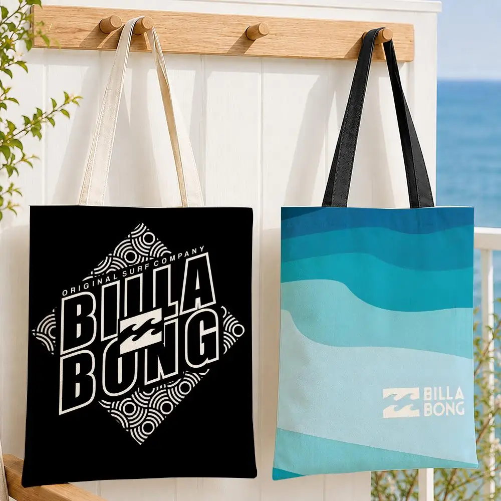 Bolsas de almacenamiento de marca B-Billabong, bolso de lona para mujer, bolso de hombro de gran capacidad para ir de compras a la escuela