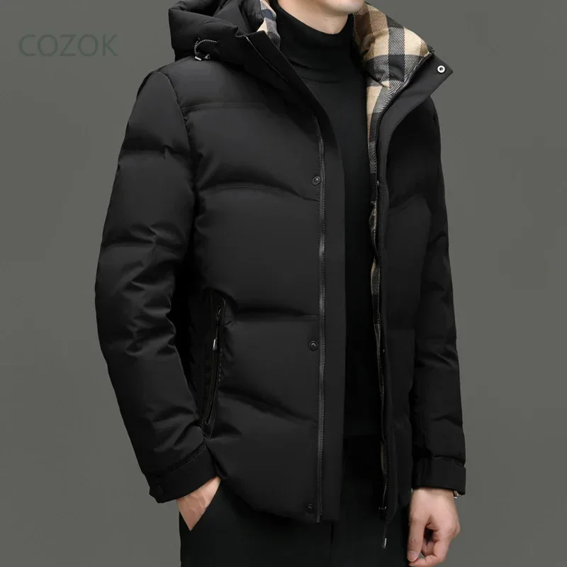 2025 luxury designer clothing men's short down jacket warm new outerwear thickened cold protection casual