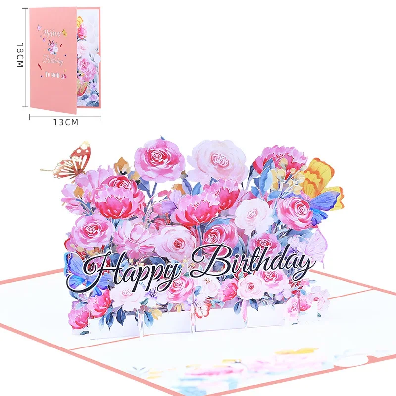 

10pcs/pack Exquisite Greeting Card Happay Birthday Gifts Elegant Lovers Greeting Cards Creative 3D Pop Up Card