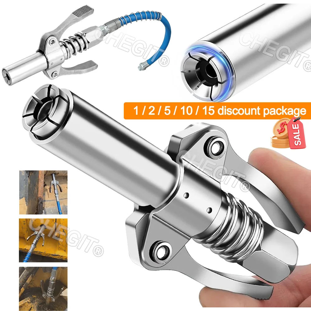 1-15PCS 10000PSI Grease Gun Coupler Oil Pump Quick Release Grease Nozzle Injector Lubricating Oil Grease Gun Car Repair Tool