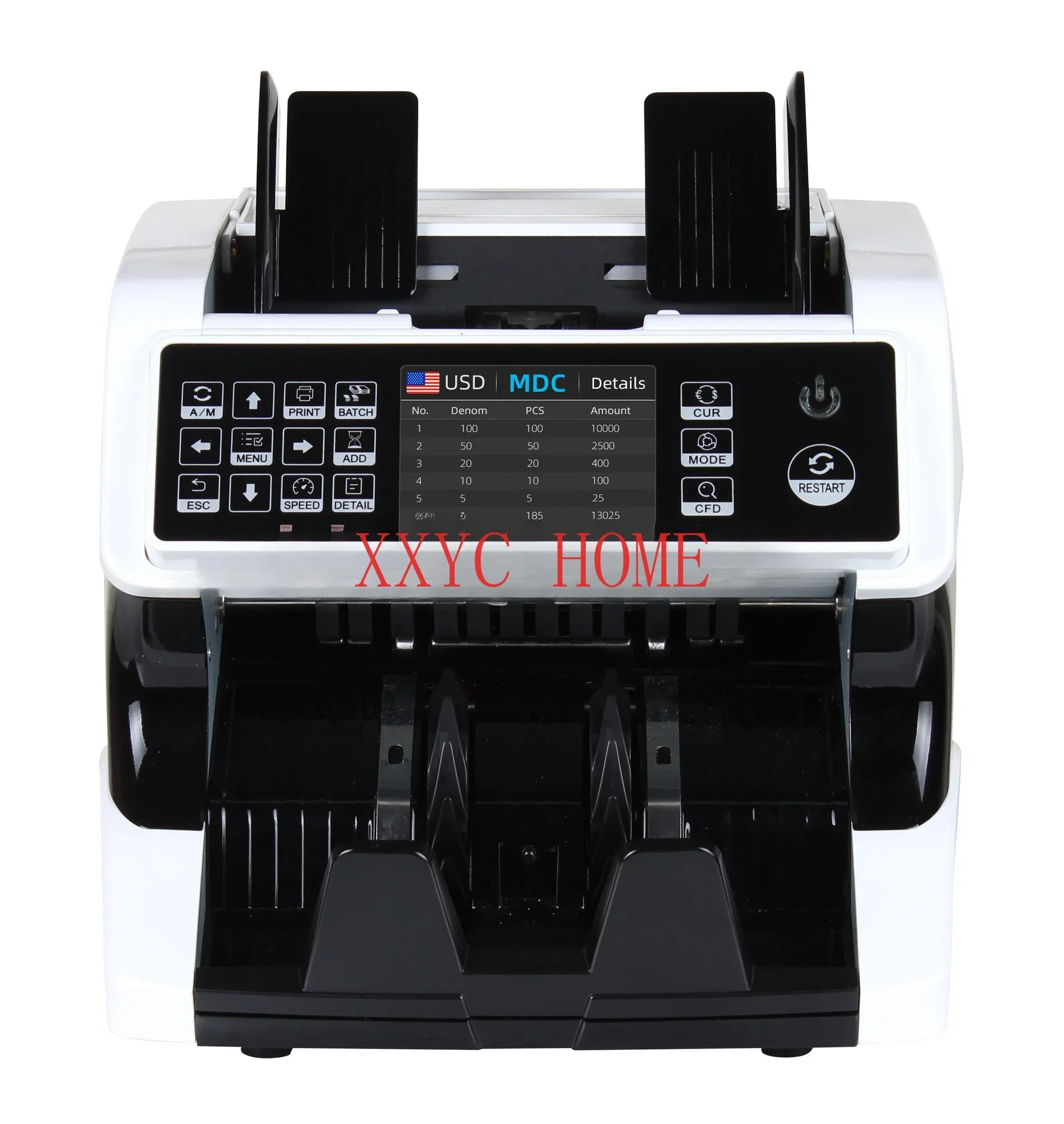 

Denomination 2 CIS Authenticating Coin Counting Machine UV/IR/MG/MT Counterfeit Detection Currency Counter Machine