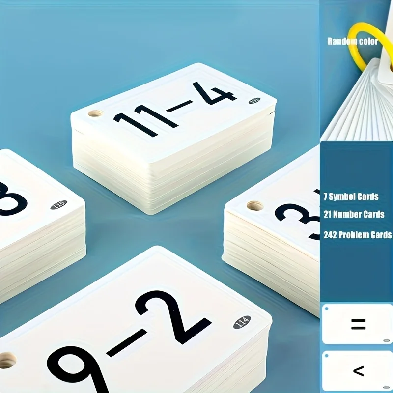 270pcs Within 20 Complete 1set Addition and Subtraction Flashcards Math Learning Set with Numbers Symbols & Practice Problems