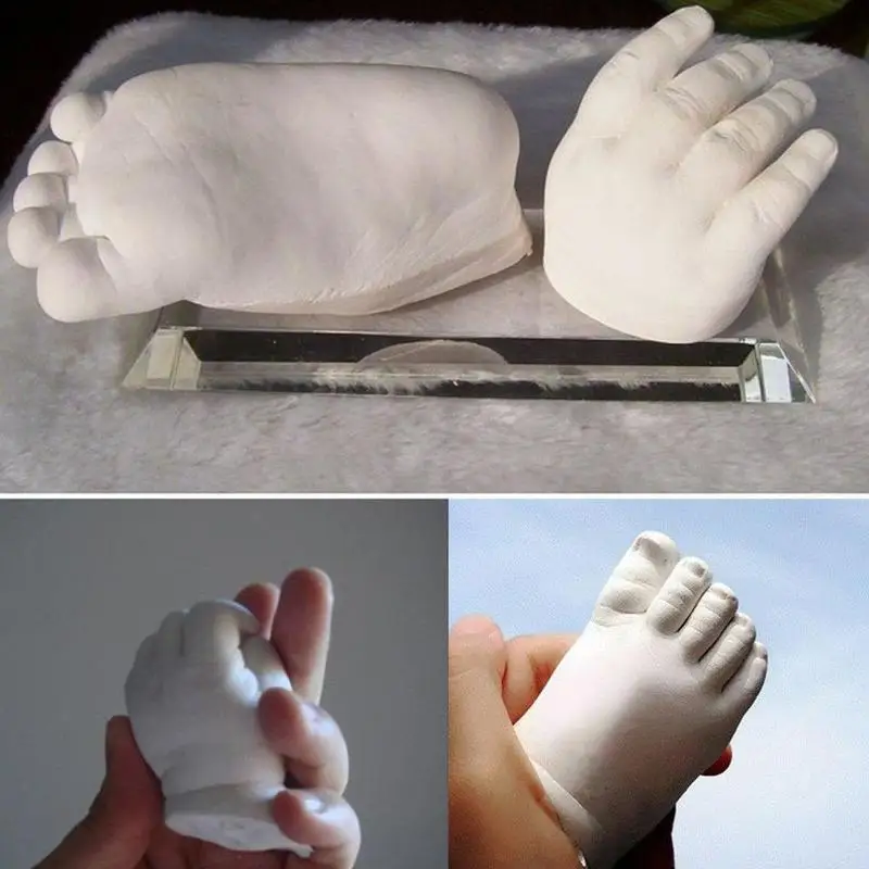 

Diy Plaster Mold 3d Hand Foot Print Mold for Baby Souvenir Hand Casting Kit Couples Wedding Holding Baby Plaster Mold Home Decor