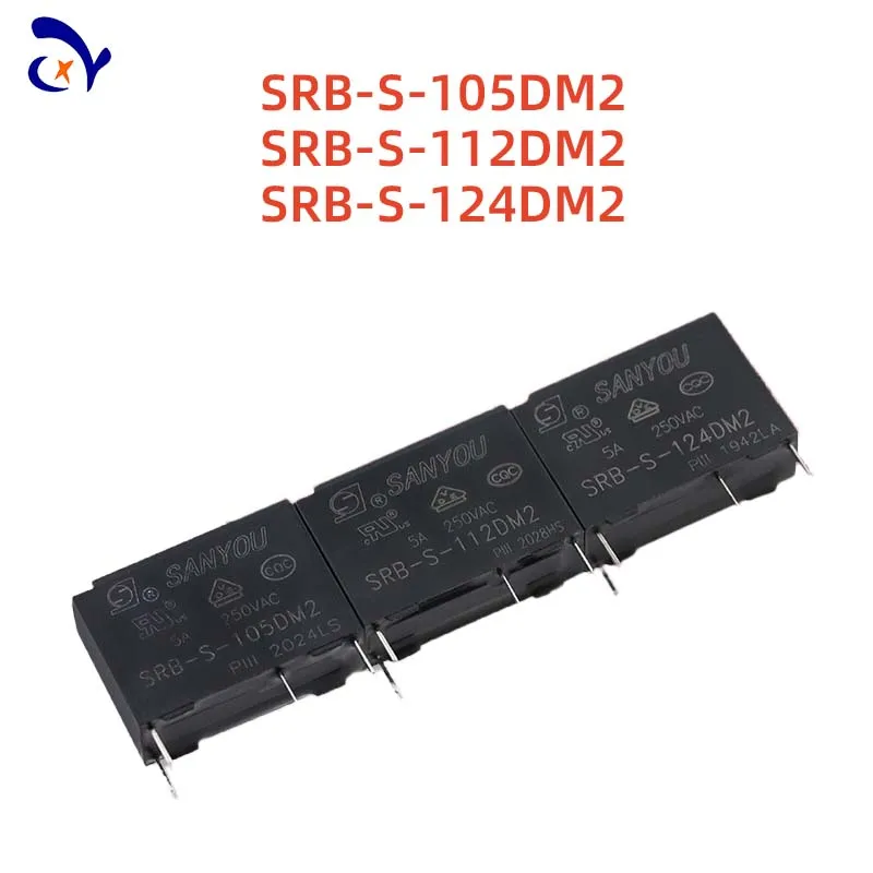 10PCS SANYOU SRB-S-105/112/124DM2 relay replaces HF46F-24-HS1 AC5N-S-DC24V ALDP124W