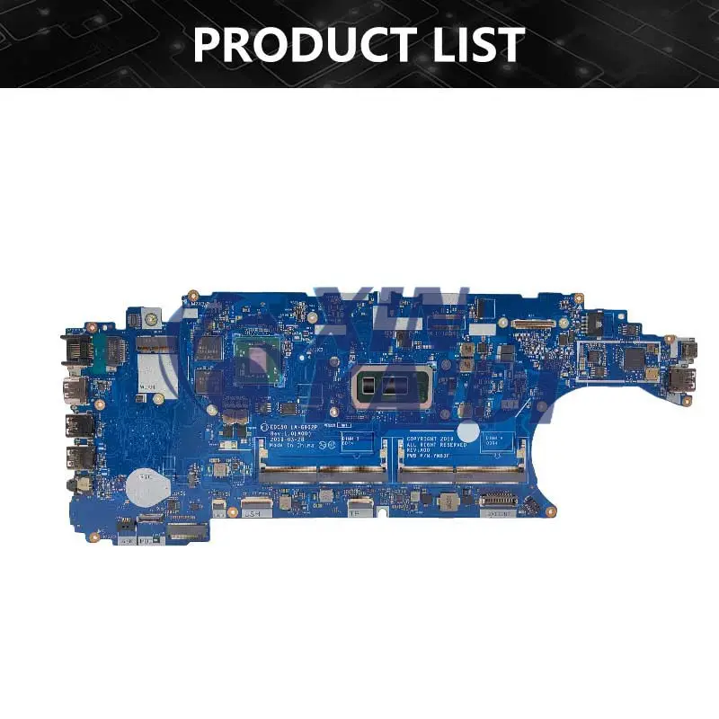 Placa-mãe do portátil para Dell, Dell Latitude 5500, 3540, 0VM2Y4, LA-G902P, 08K4FK, i7-8665U, i7-8565U, RX540, 2G, testado completo