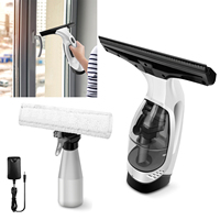 2 in 1 Window Squeegee, Rechargeable Cordless Window Vacuum 2200mAh, 11 Inch Shower Squeegee for Windows, Mirror, Shower Doors