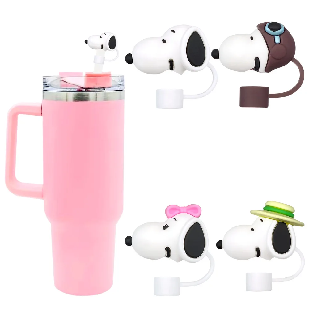 1-4pcs Cute Cartoon Straw Cover Cap for Reusable Drinking Dust Cap Glas Cup Accessories,Straw Toppers 10mm Silicone Straw Cover