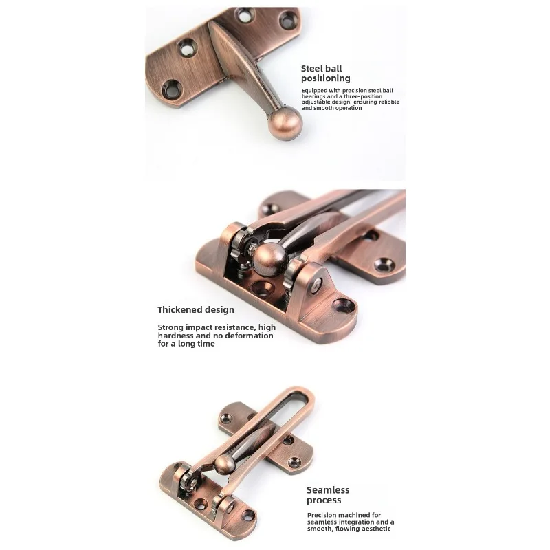 Durable Stainless Steel Anti-Theft Door Safety Chain Bolt Bar Lock for Bedroom Kids Room Home Hotel - Insurance Door Buckle view 3