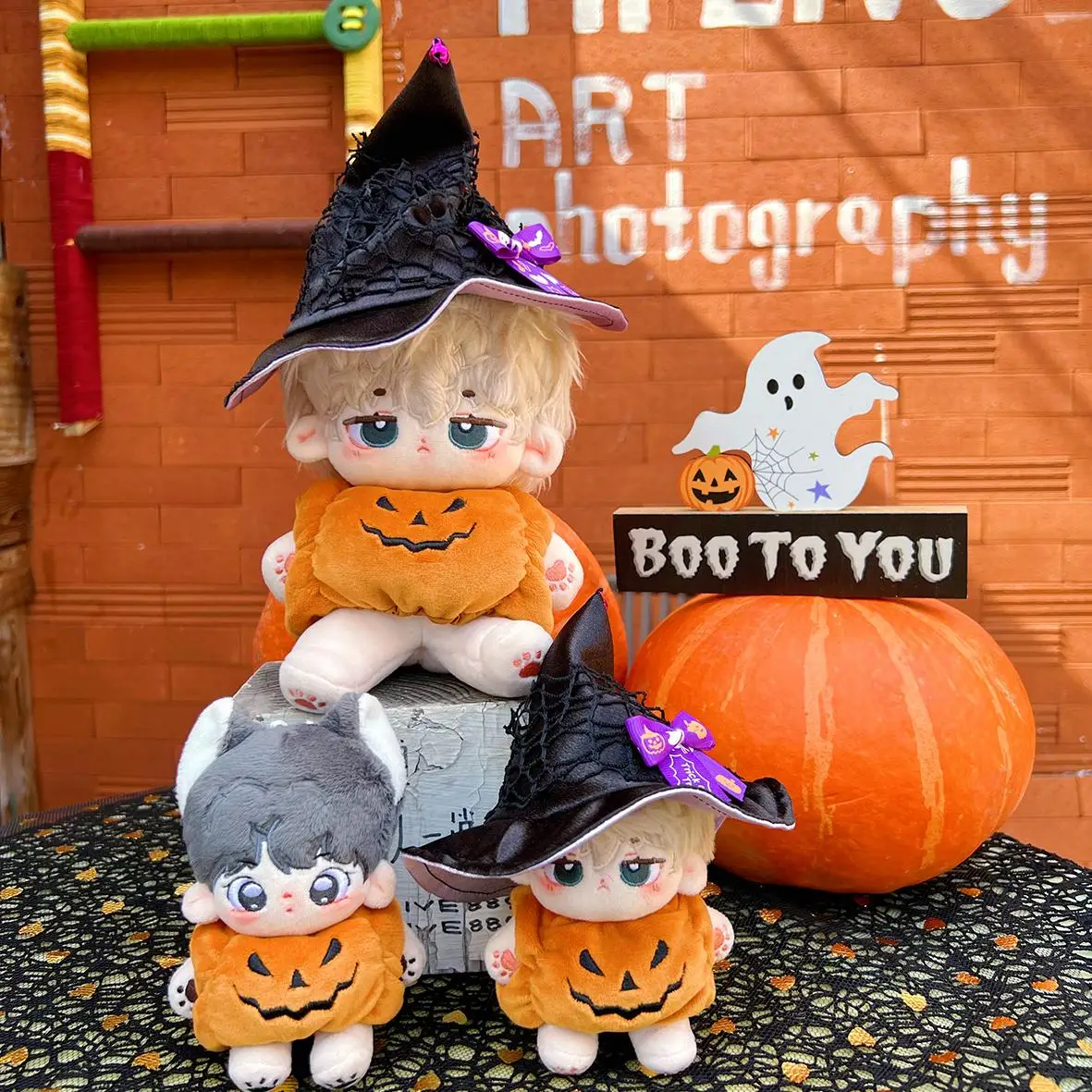 

Baby Clothes 10cm 20cm 15cm Cotton Doll Pumpkin Jumpsuit Halloween Hat Original No Attribute Cute Clothes Only Baby Clothes