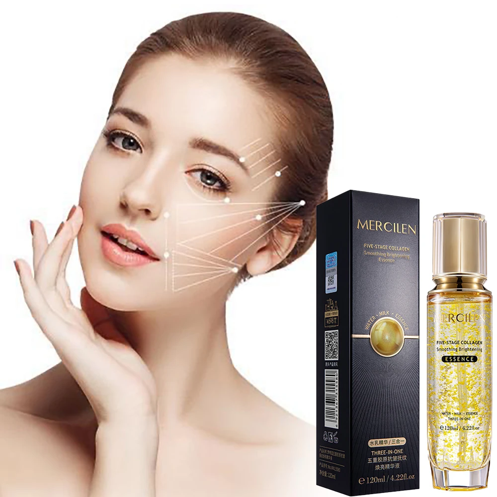 

5 Fold Collagen Light Lines Brighten Elasticity Moisturizing Essence Water Improve Dull Dry Skin Facial Beauty Skincare Toner