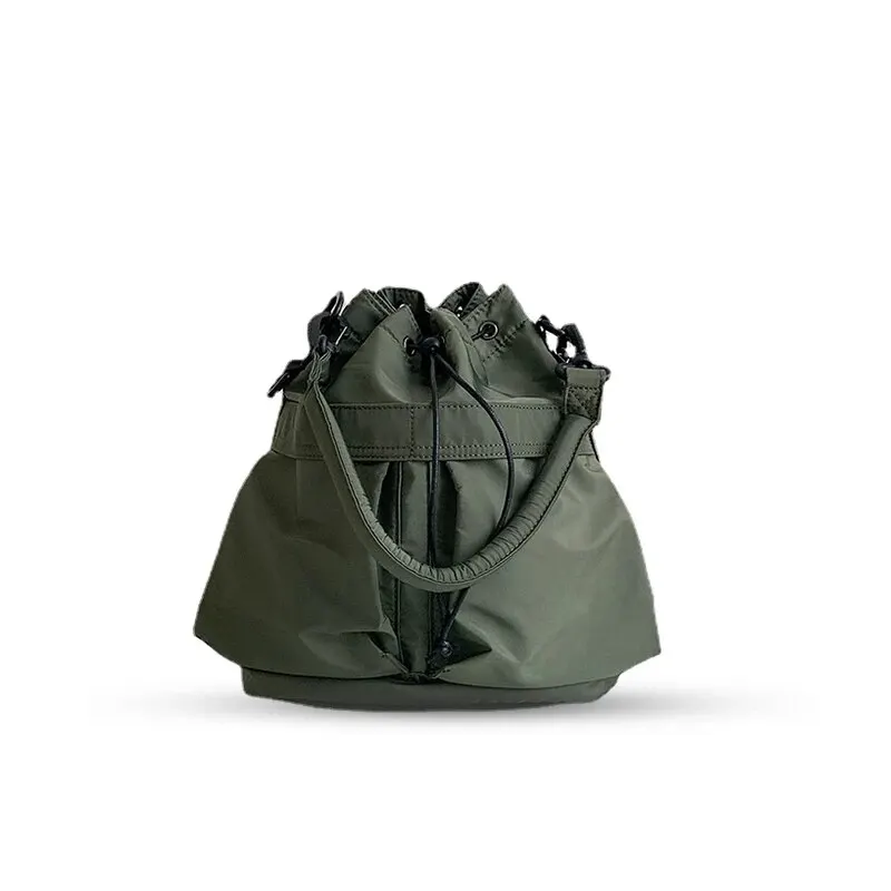 

Women Tote Bag Shoulder Bag Nylon Waterproof Large Capacity Handbag Drawstring Crossbody Bag