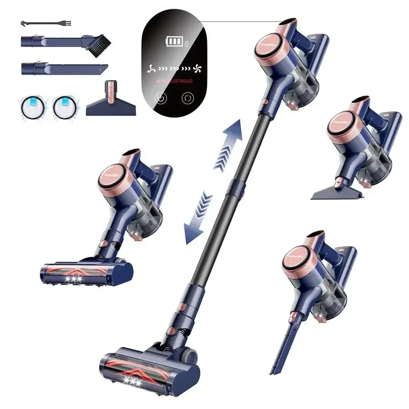 Homeika Cordless Powerful Vacuum Cleaner,LED Display Lightweight Stick Vacuum with Sofa Brush for Hard Floor/Carpet/Pet Hair/Car