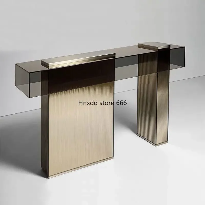 Acrylic entrance table art high-end tempered glass narrow strip case