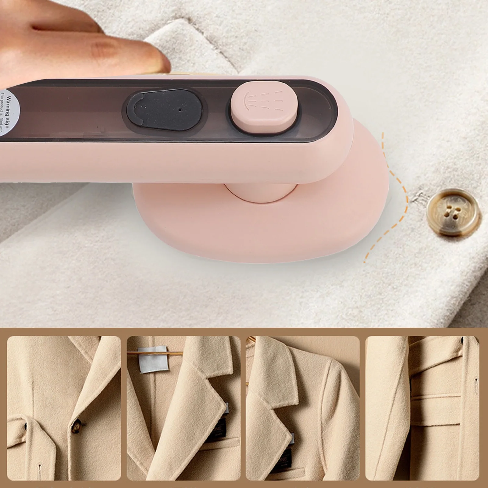 مكواة بخار محمولة للملابس الرطبة والجافة تستخدم Ti Panel مكوّاة صغيرة محمولة مع خزان مياه 60 مل للسفر