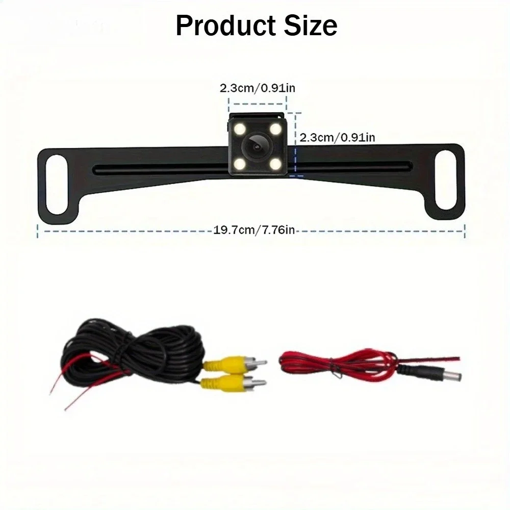 Universal HD Night Vision Backup Camera with Bracket,4LED Lights for Clearer Visibility,Suitable for Sedans, Pickups, SUVs, Cars