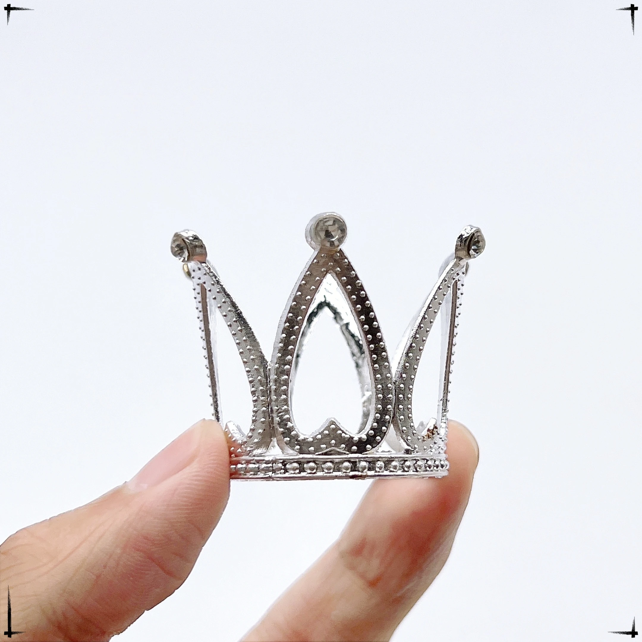 

31*32MM Mini Crown Princess Tiaras Pearl Garland Children Hair Ornaments Wedding Decor Hair Jewelry Crystal Ball Base Gift