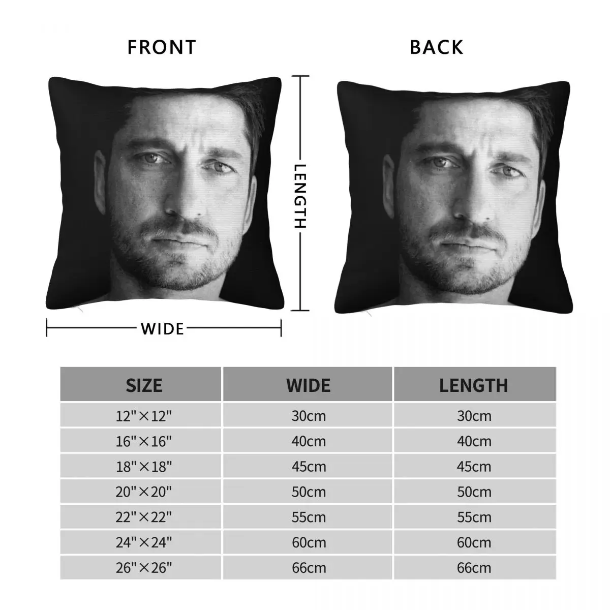 Gerard Butler Square Pillowcase Polyester Linen Velvet Creative Zip Decor Throw Pillow Case Car Cushion Cover